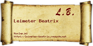 Leimeter Beatrix névjegykártya